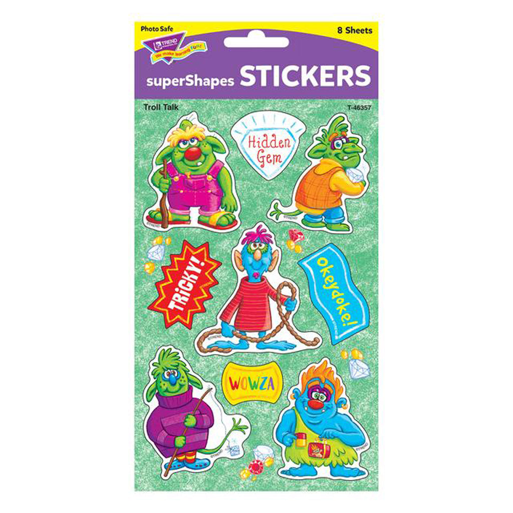 Troll Talk Large Stickers 72 Ct