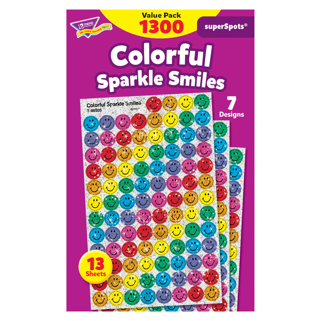 Superspots Variety 1300-pk Colorful Smiles Sparkle