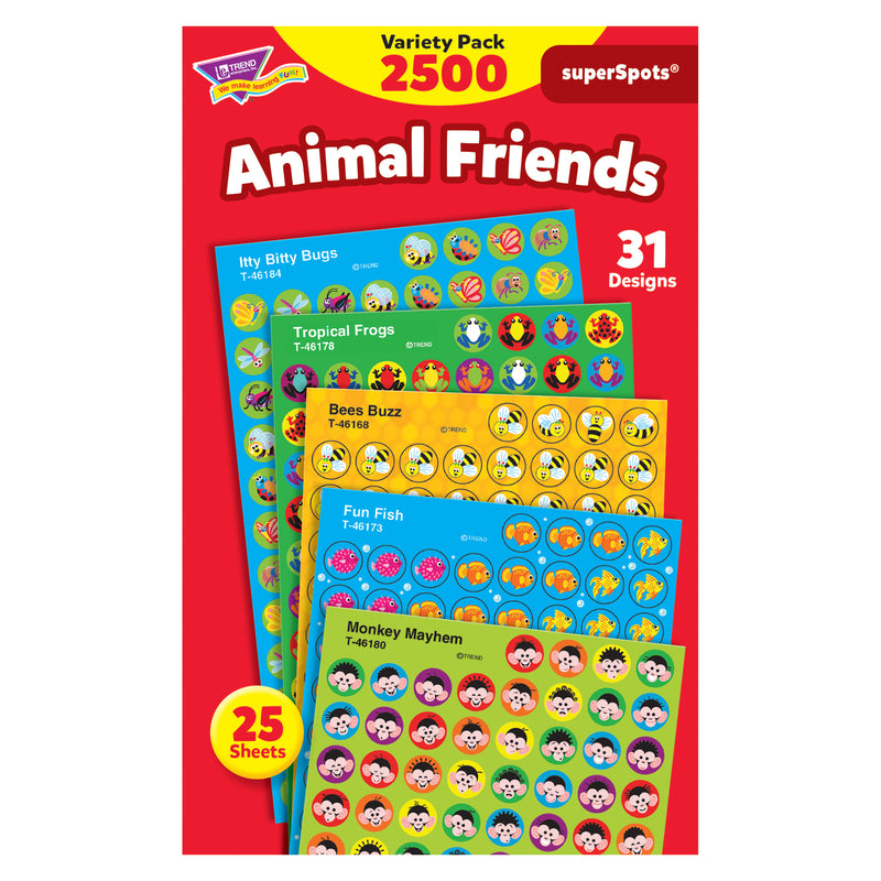 Animal Friends Variety Pk Super Spots-shapes Stickers