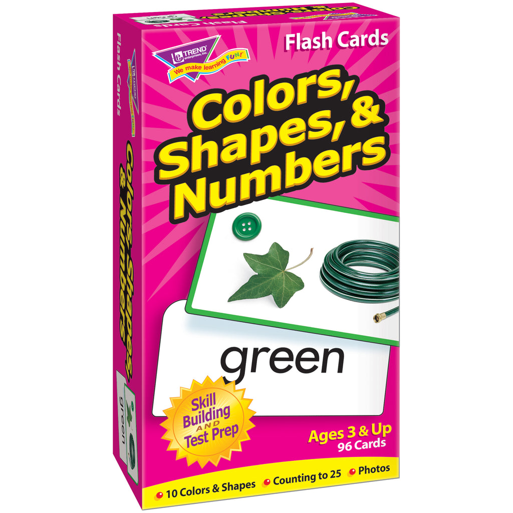 Flash Cards Colors Shapes 96-box Numbers
