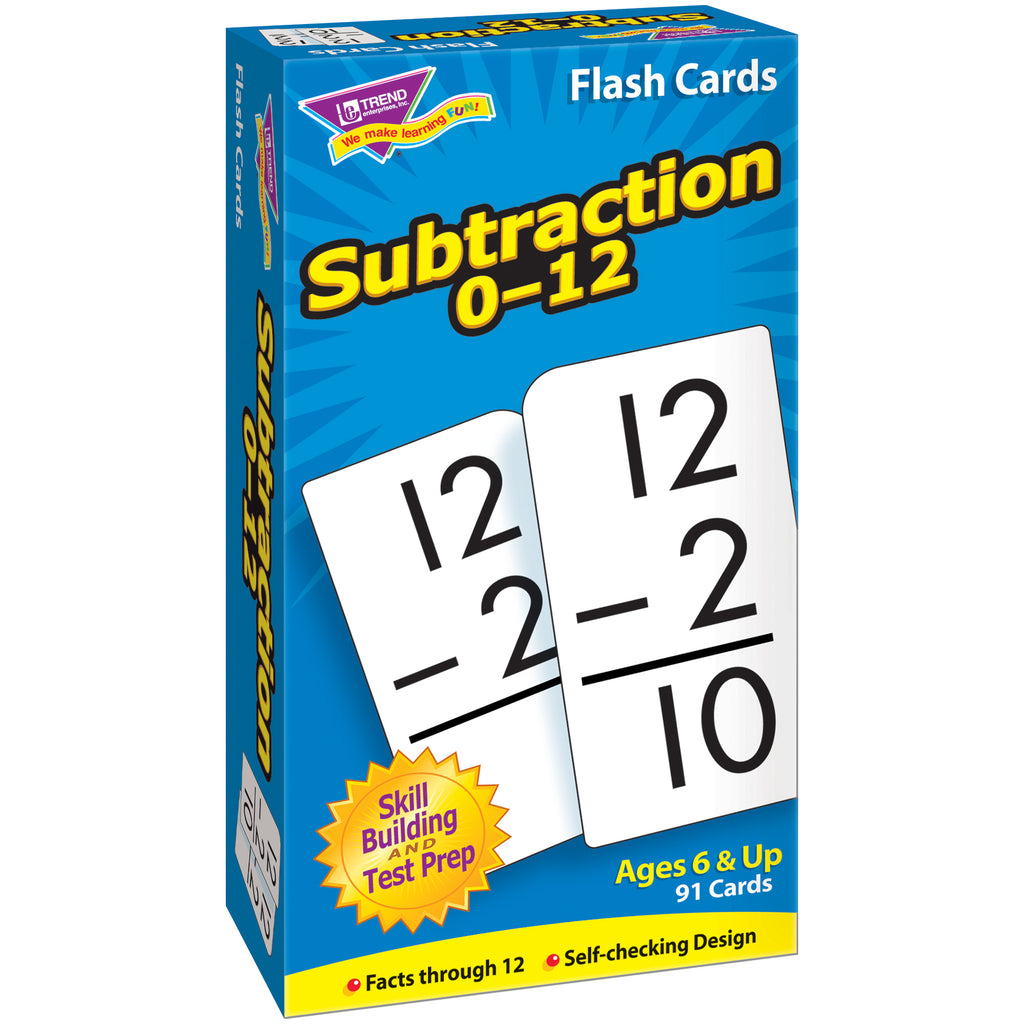 Flash Cards Subtraction 0-12 91-box