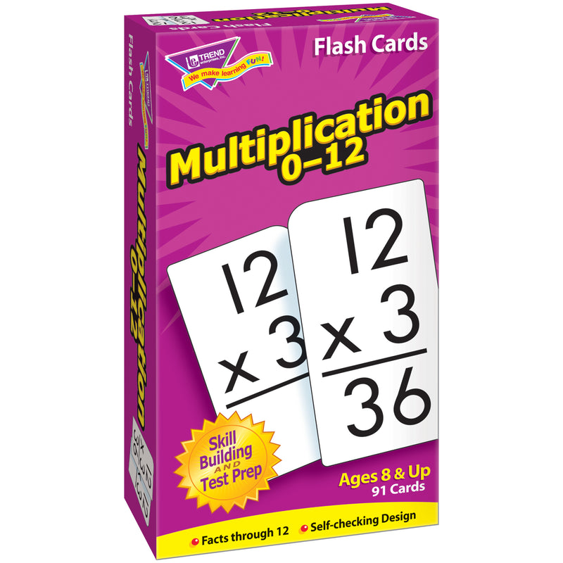 Flash Cards Multiplication 91-box Numbers 0-12