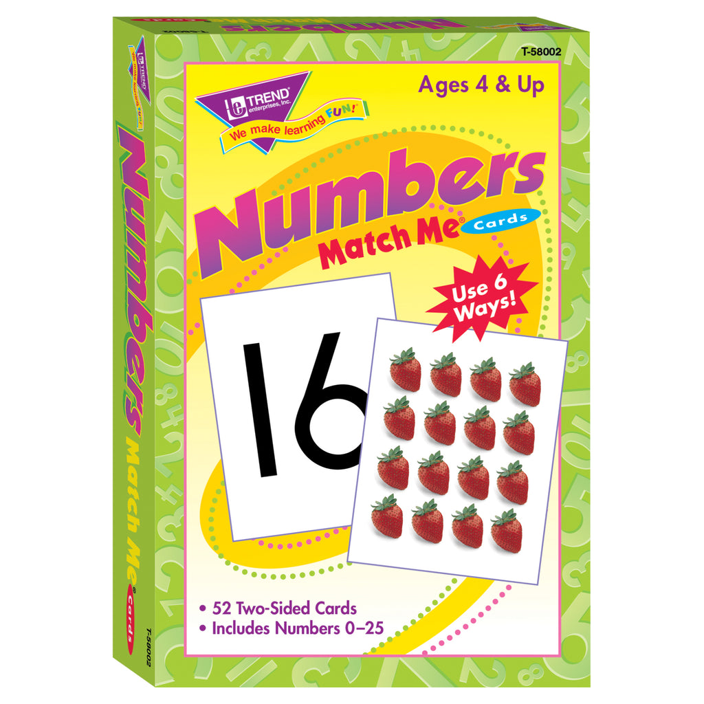 Match Me Cards Numbers 0-25 52-box Two-sided Cards Ages 4 & Up