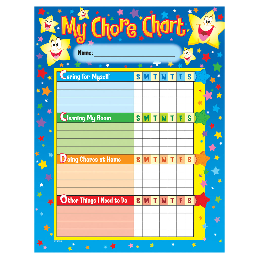 Chore Charts Stars 25 Charts 8-1-2 X 11