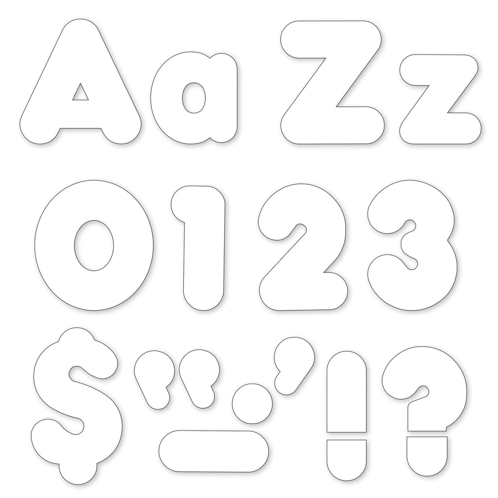 White 4in Casual Uppercase Lowercase Combo Pack