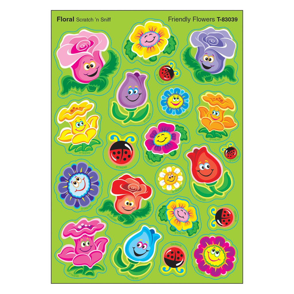 Friend Flowers-floral Shapes Stinky Stickers