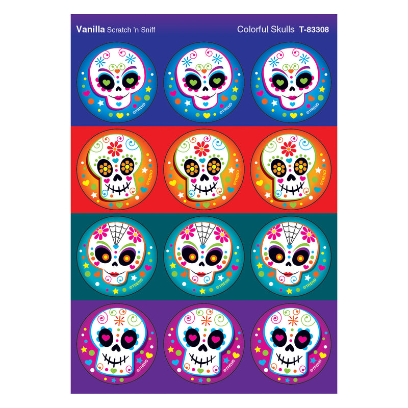 Colorful Skulls-vanilla Stinky Stickers