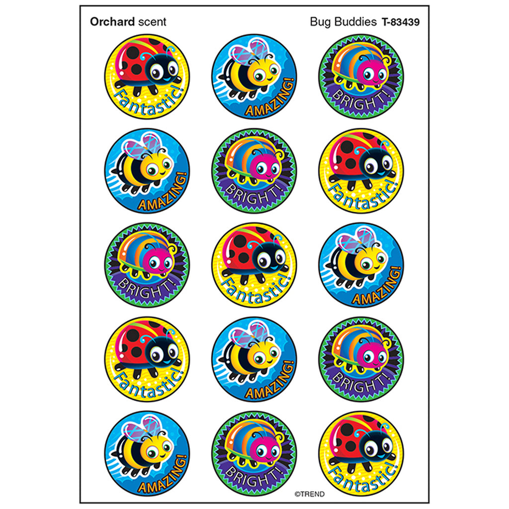 Bug Buddies Stinky Stickers Large Round