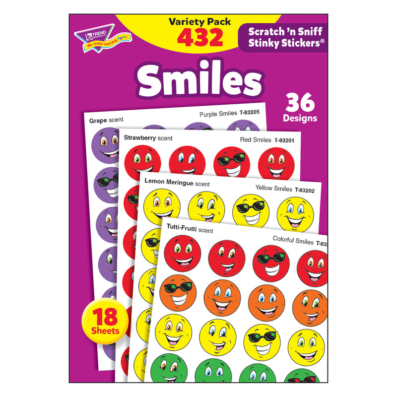 Stinky Stickers Smiles 432-pk Variety Pk Acid-free