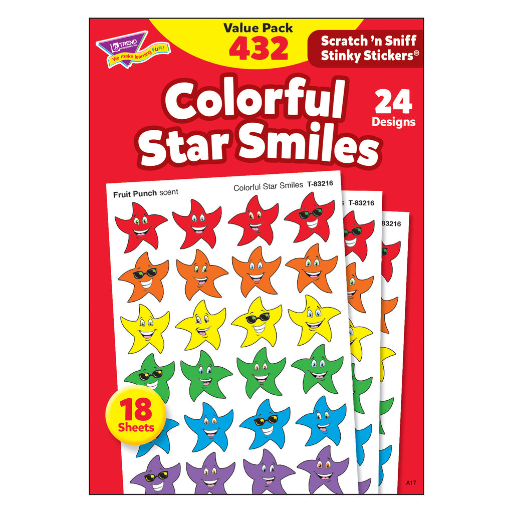 Stinky Stickers Smiley Stars 432-pk Variety Acid-free Pk