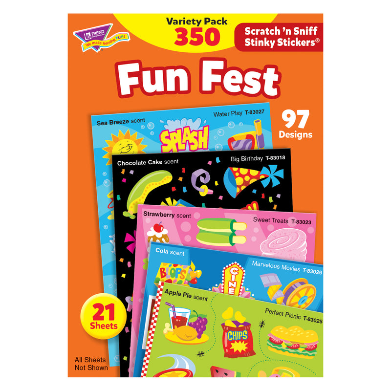 Stinky Stickers Mixed Shapes 350-pk Acid-free Variety Pk