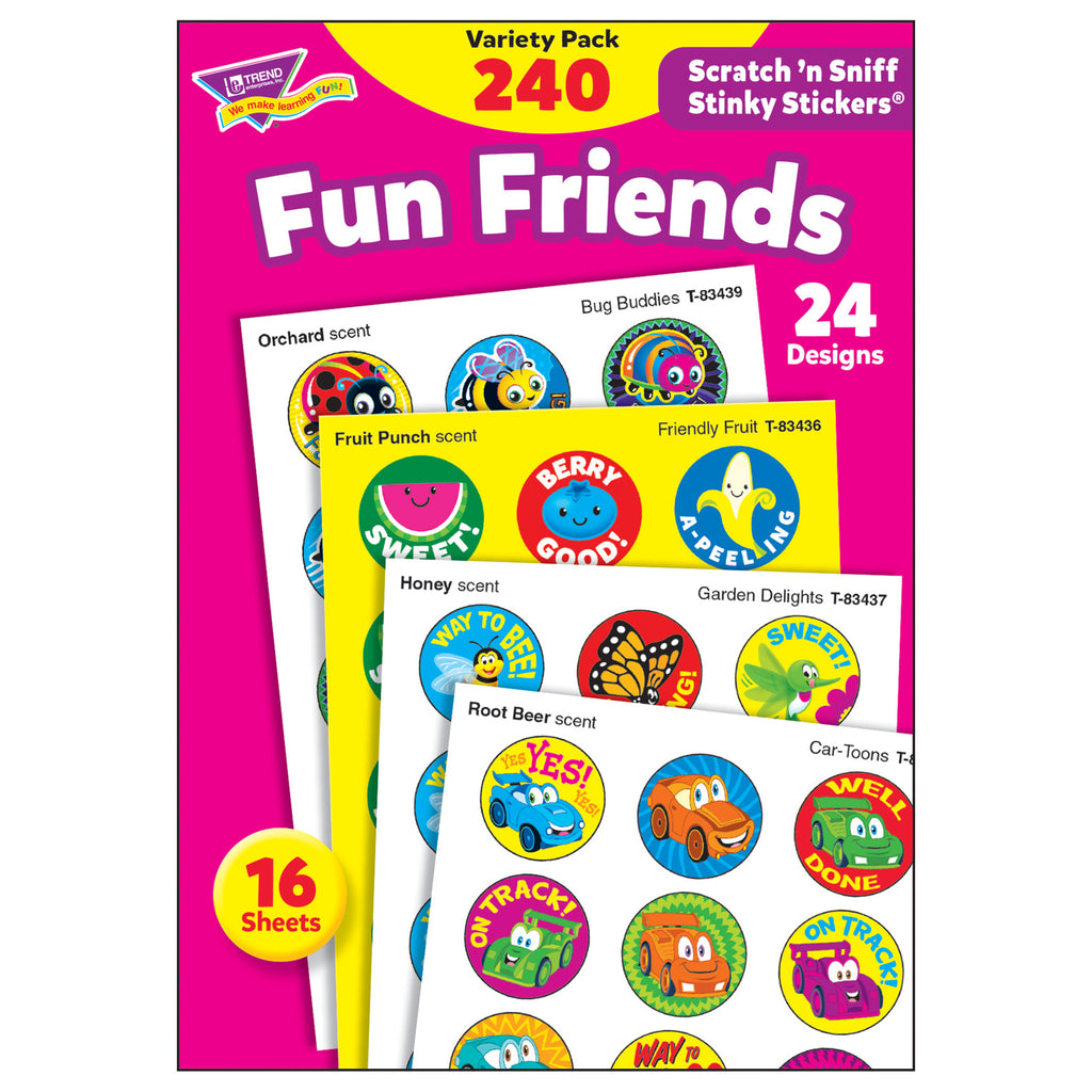 Stinky Stickr Variety Pk Fun Friend Scratch N Sniff