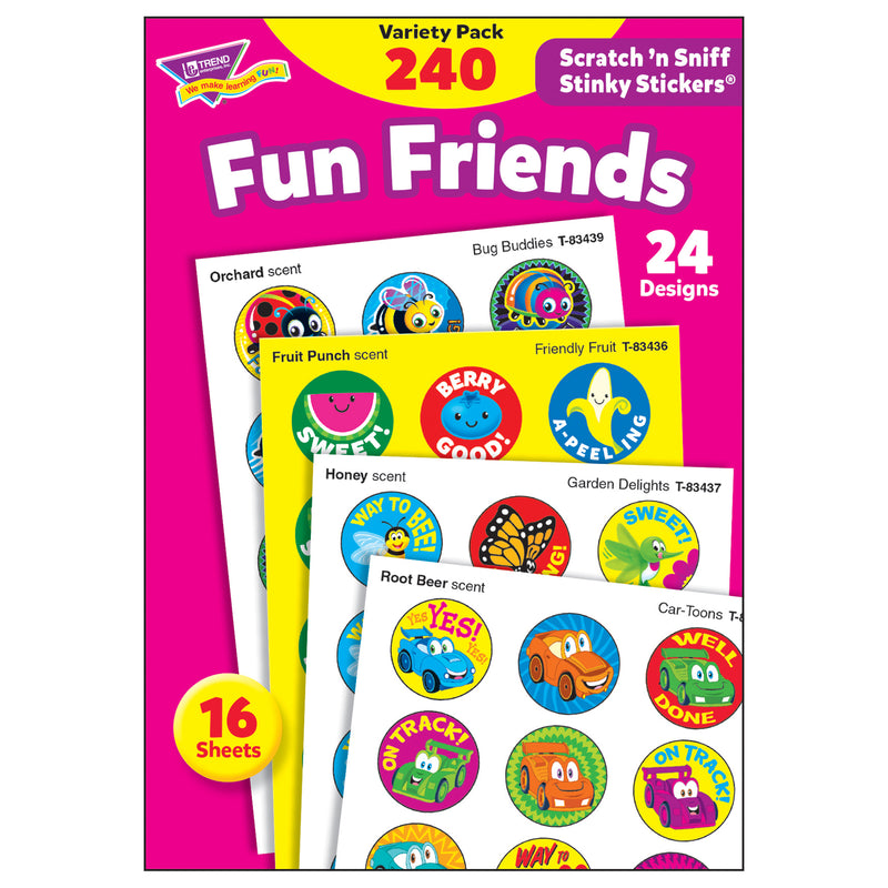 Stinky Stickr Variety Pk Fun Friend Scratch N Sniff