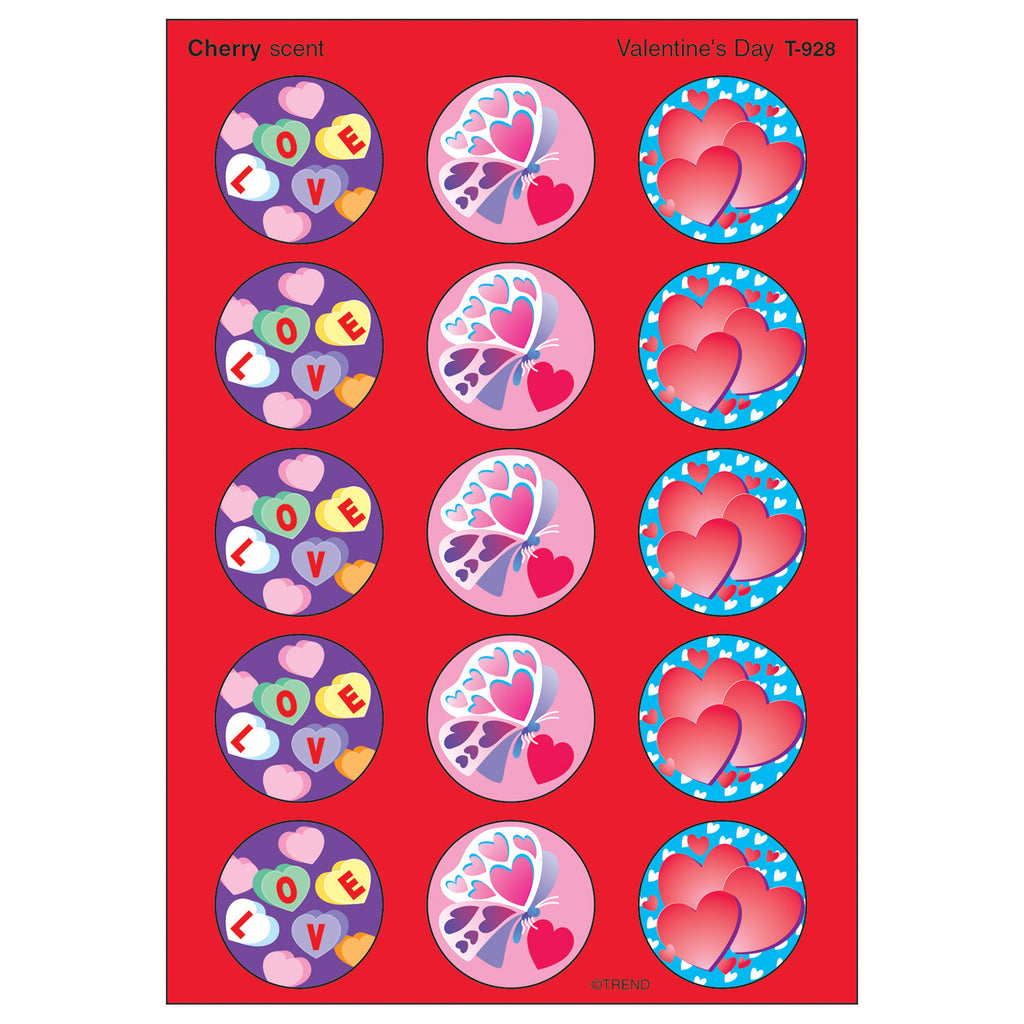 Stinky Stickers Valentines Day 60pk Cherry Acid-free
