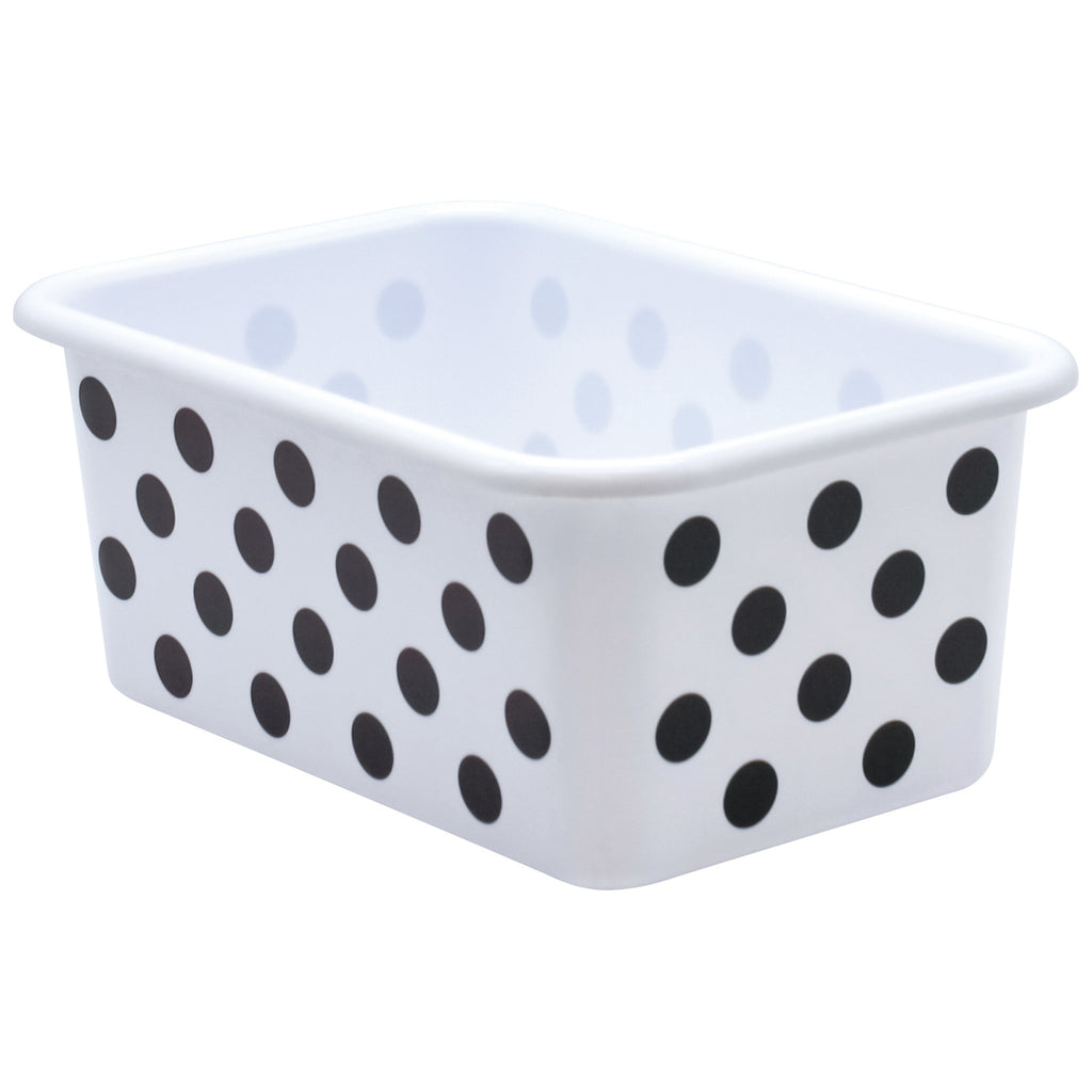 Black Polka Dots Small Storage Bin Plastic