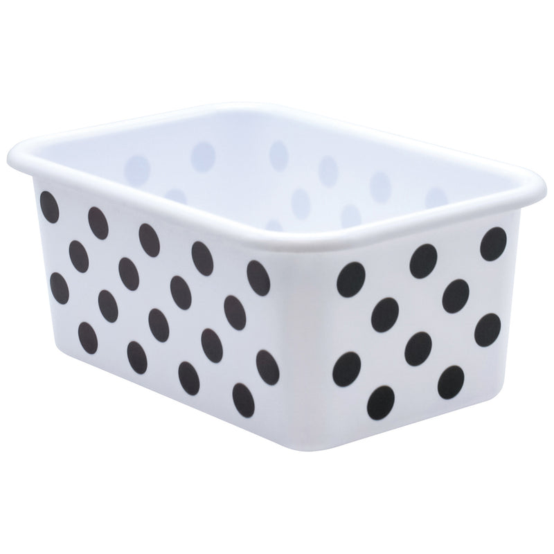 Black Polka Dots Small Storage Bin Plastic