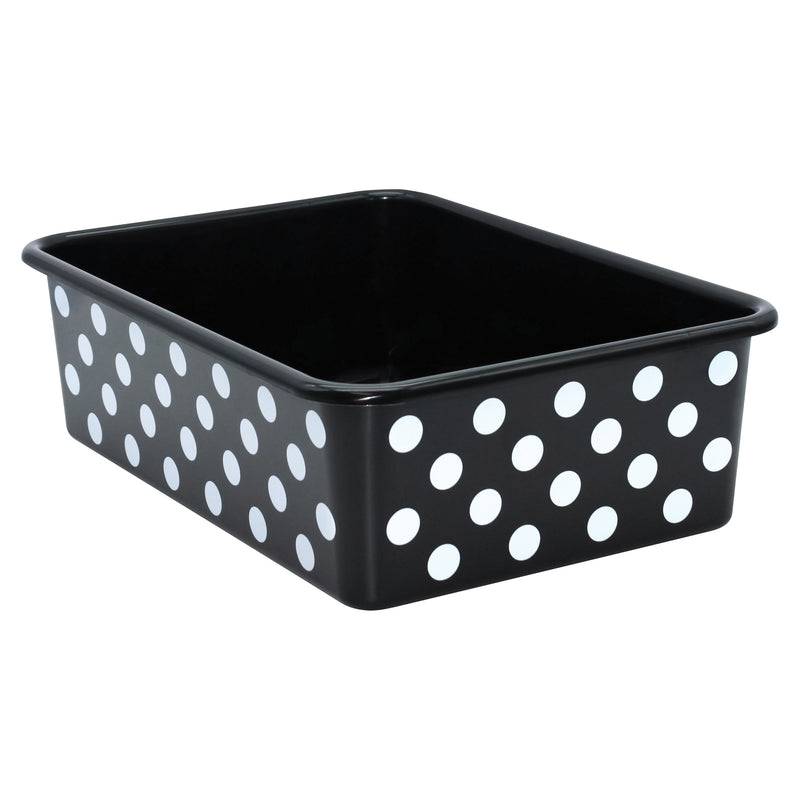 White Polka Dots Large Storage Bin Plastic