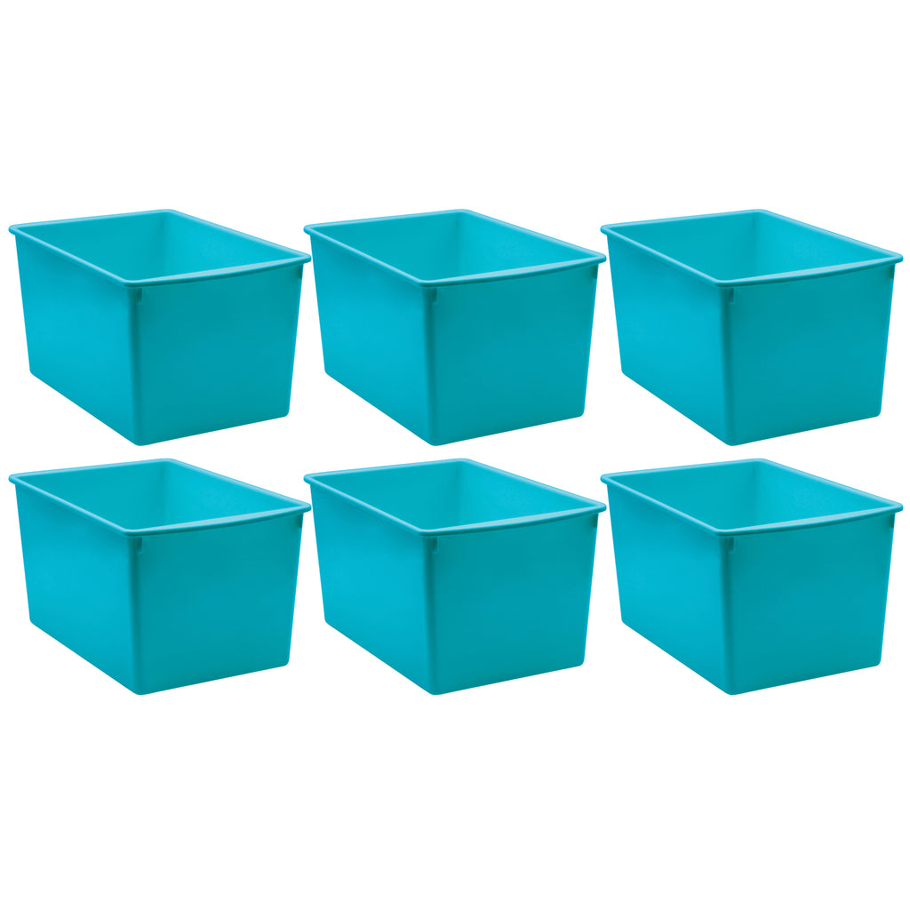 (6 Ea) Teal Plastic Multi-purpose Bin