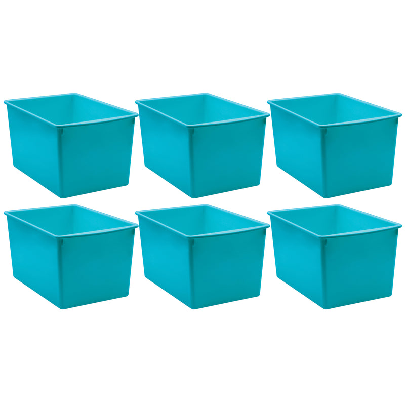 (6 Ea) Teal Plastic Multi-purpose Bin