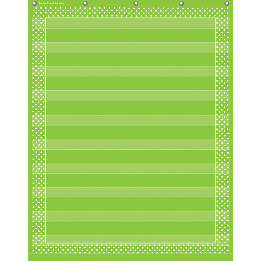 Lime Polka Dots 10 Pocket Chart