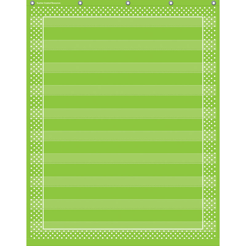 Lime Polka Dots 10 Pocket Chart