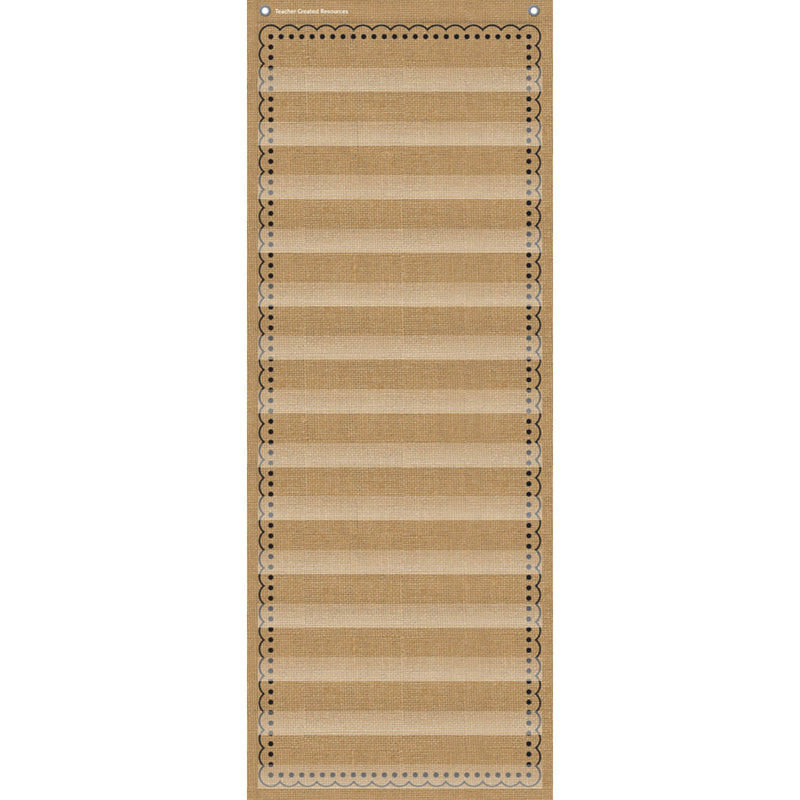 14-pocket Pocket Chart Burlap 13x34