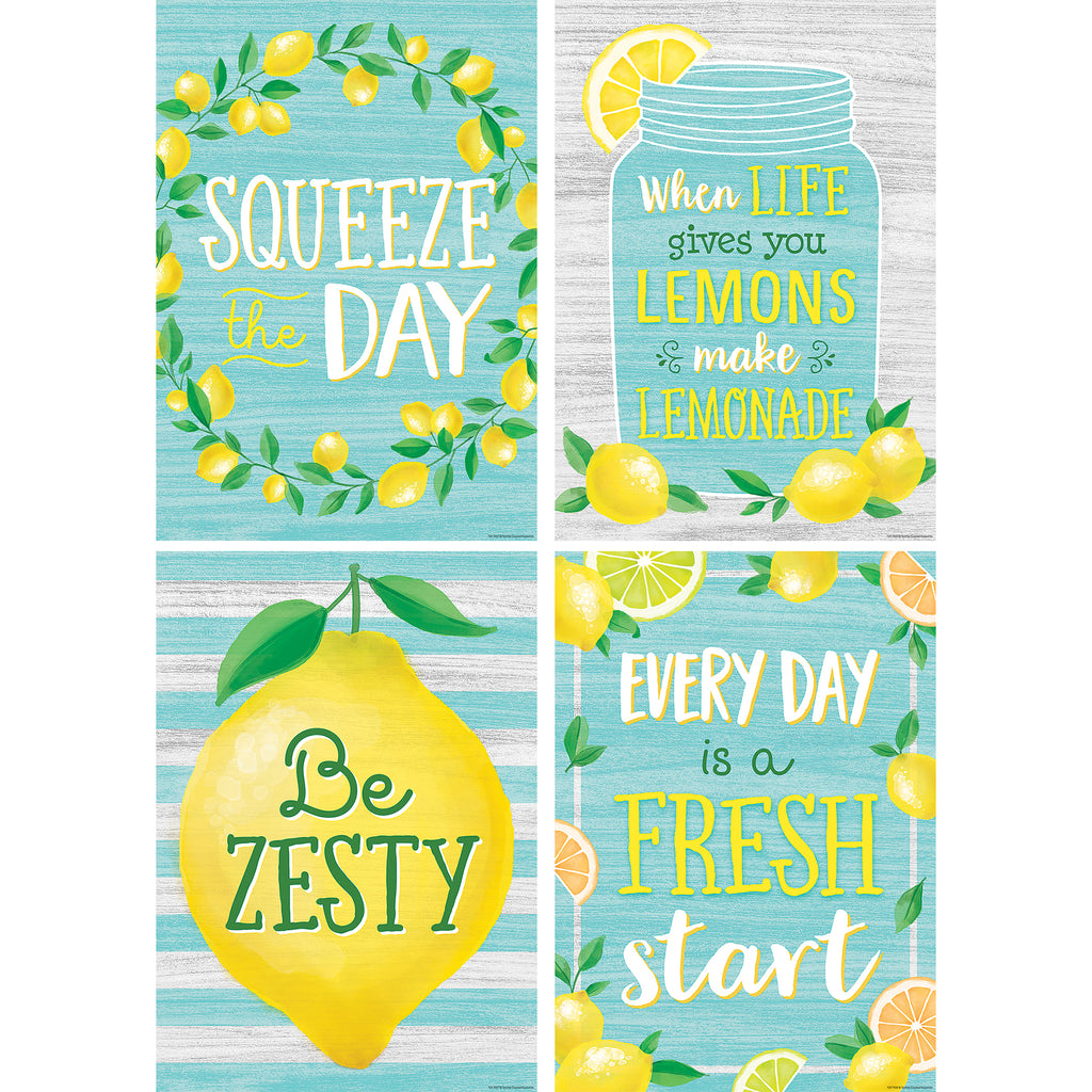 Lemon Zest Posters, 13-3-8" x 19", Set of 4