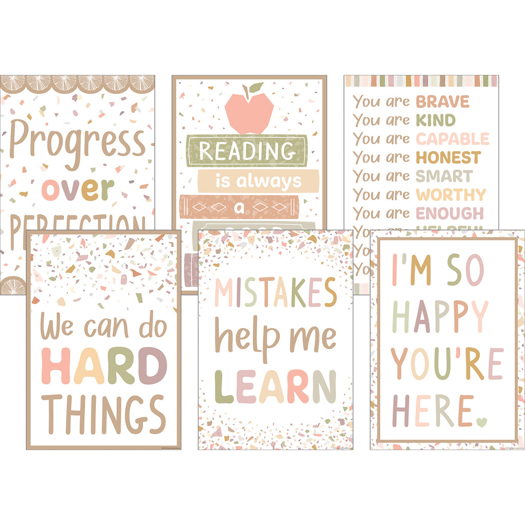 Terrazzo Tones Positive Poster, Set of 6