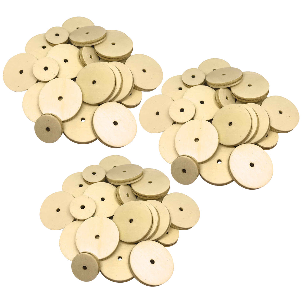 (3 Pk) Stem Basics Wooden Wheels 60