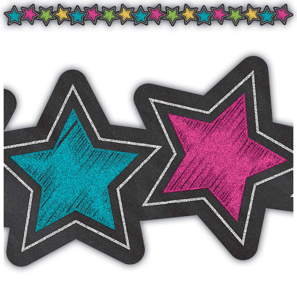 Chlkbrd Brights Stars Diecut Border Trim