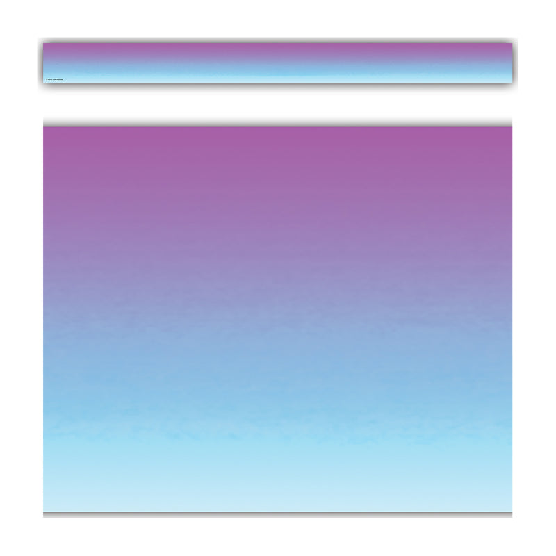 Purple and Blue Color Wash Straight Border Trim, 35 Feet