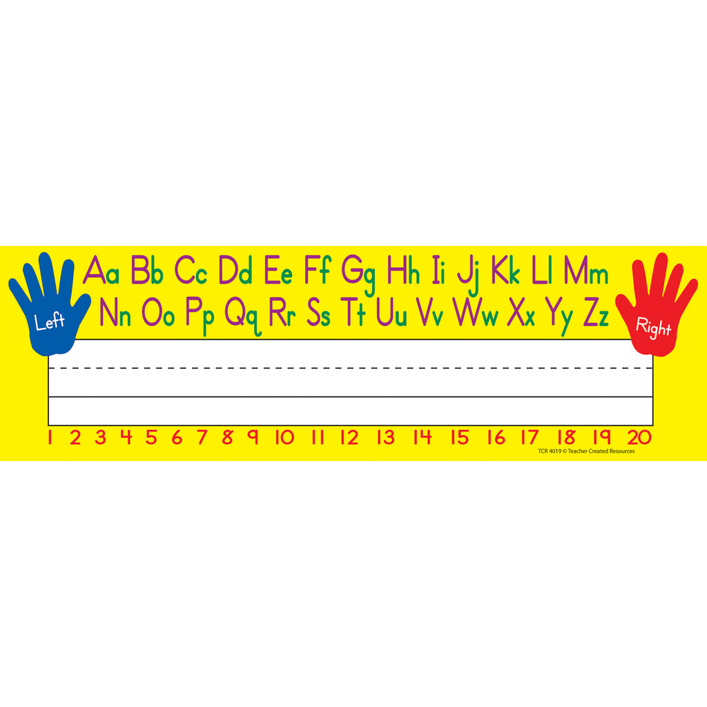 Left Right Alphabet 36pk Flat Name Plates