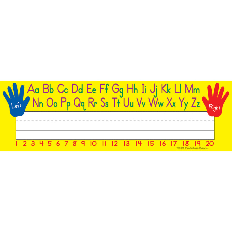 Left Right Alphabet 36pk Flat Name Plates