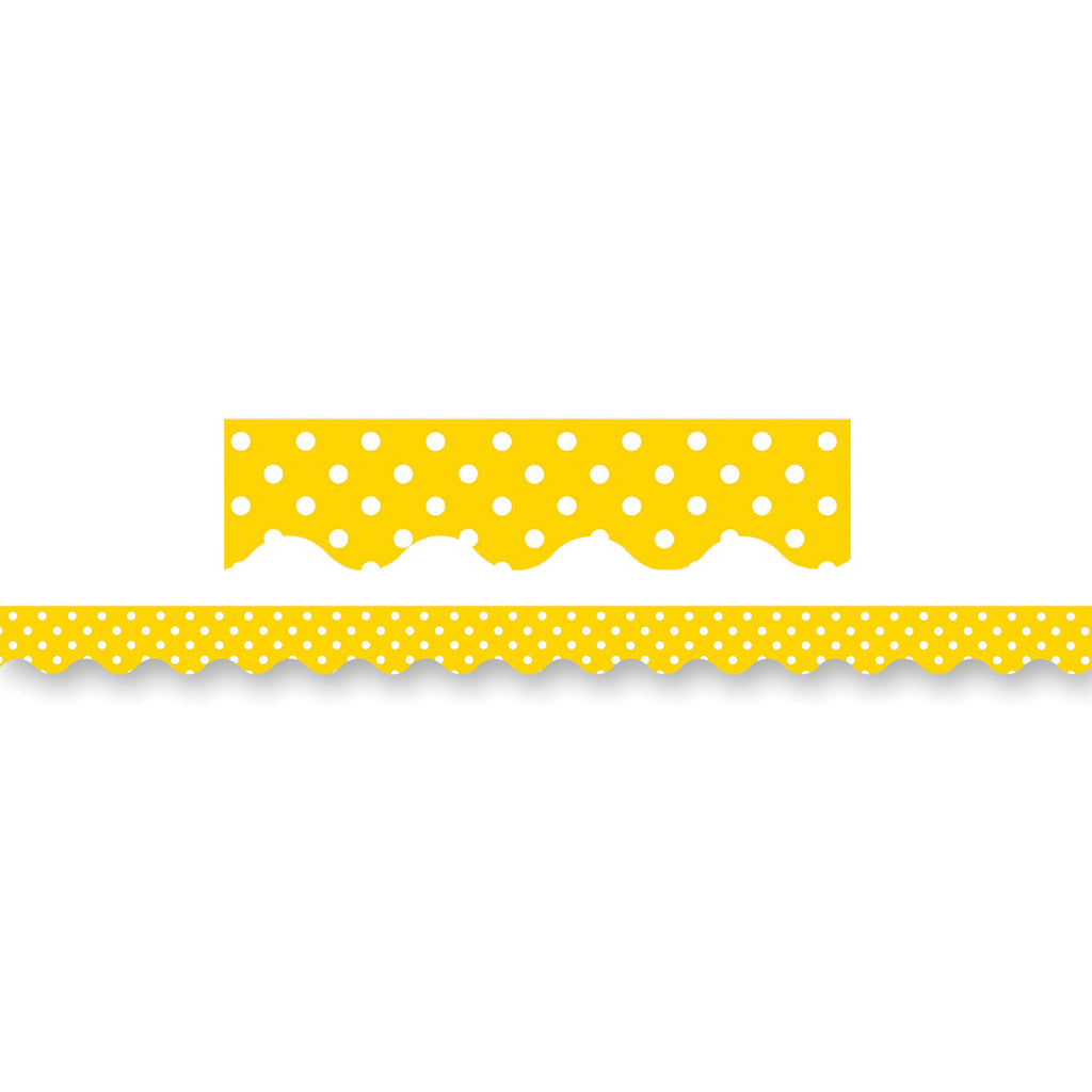 (6 Pk) Yellow Mini Polka Dots Border Trim