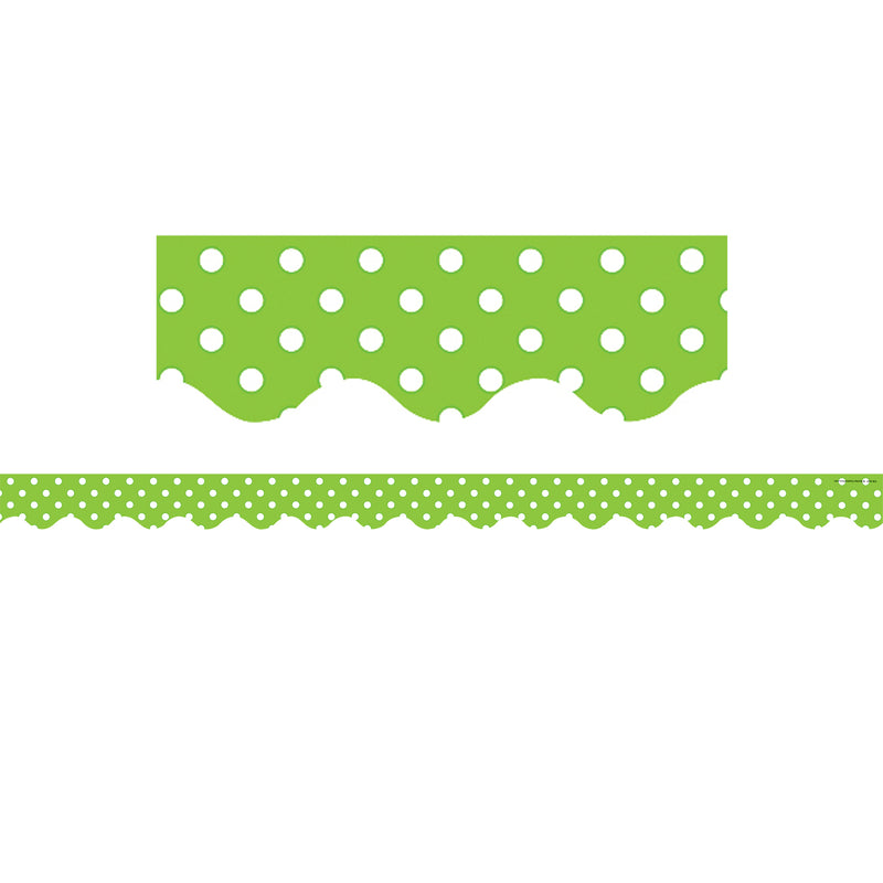 (6 Pk) Lime Mini Polka Dots Border Trim