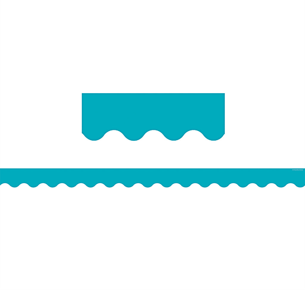 Teal Solid Scalloped Border Trim
