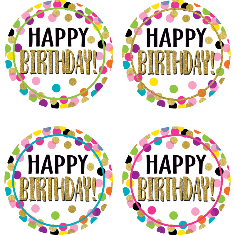 Confetti Happy Birthday Badges