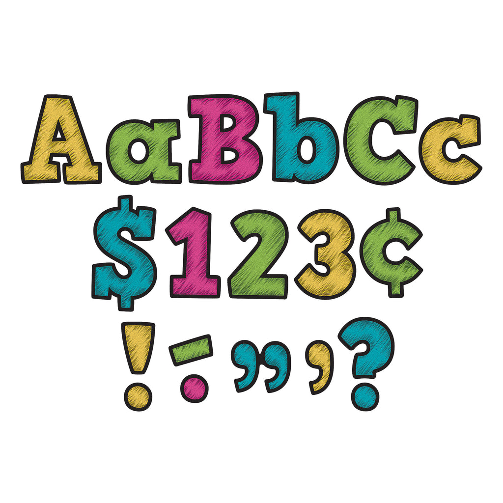 Chalkboard Brights Bold Block 4in Letters Combo Pack