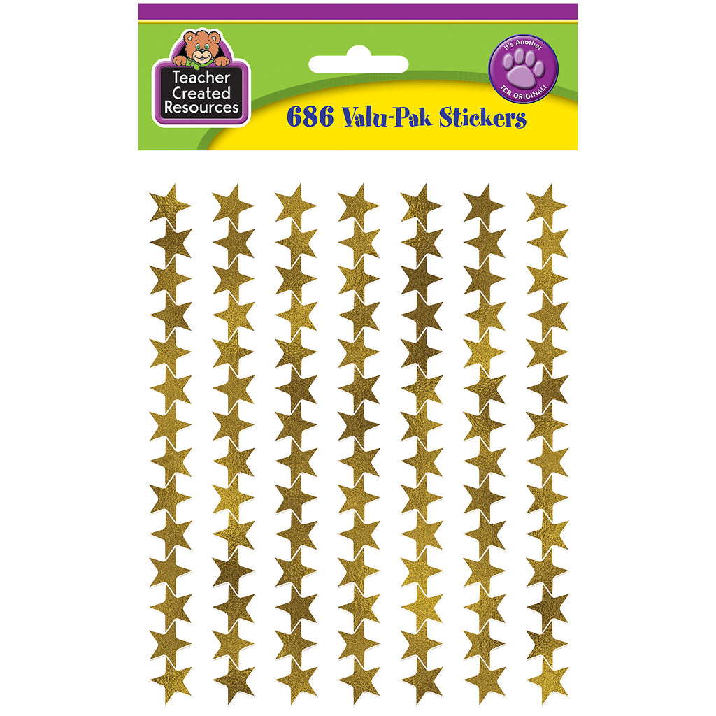 Gold Foil Star Stickers Valu Pak