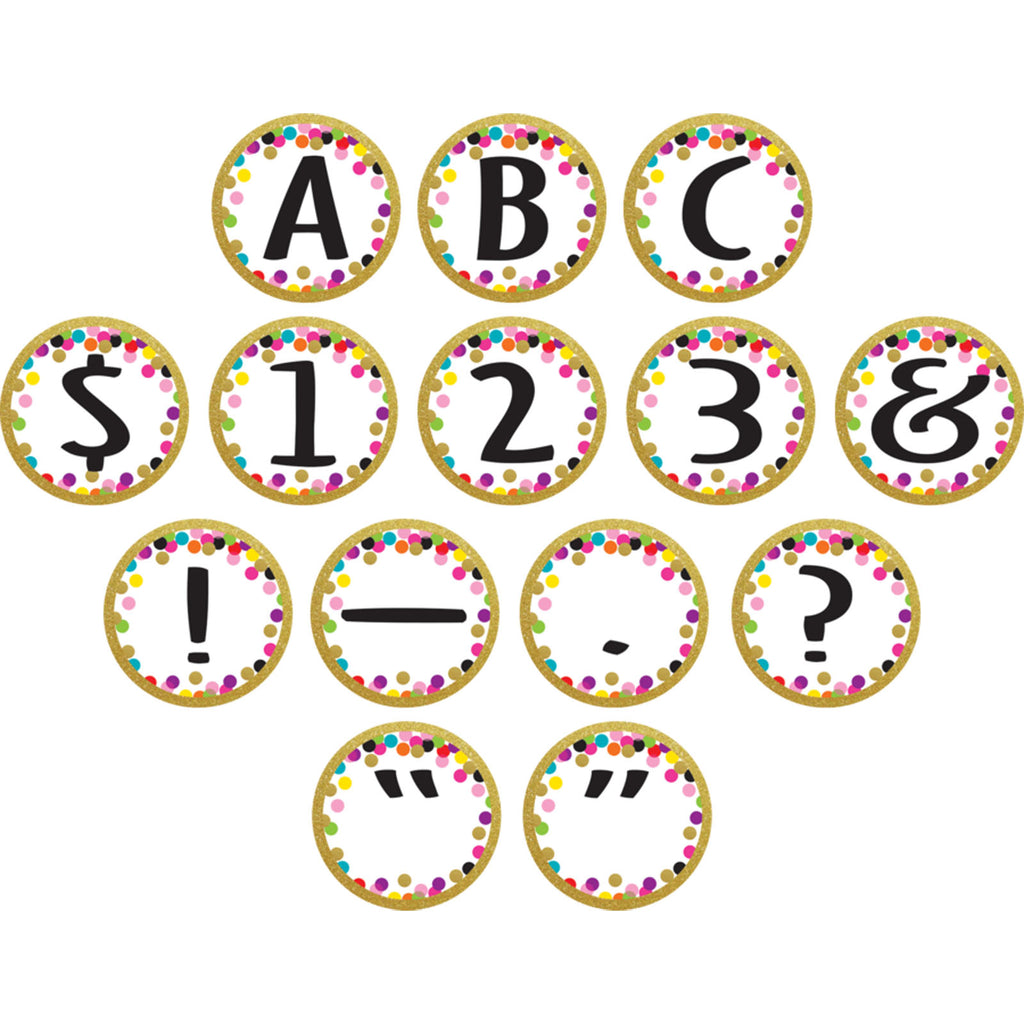 (3 Pk) Confetti Circle Letters
