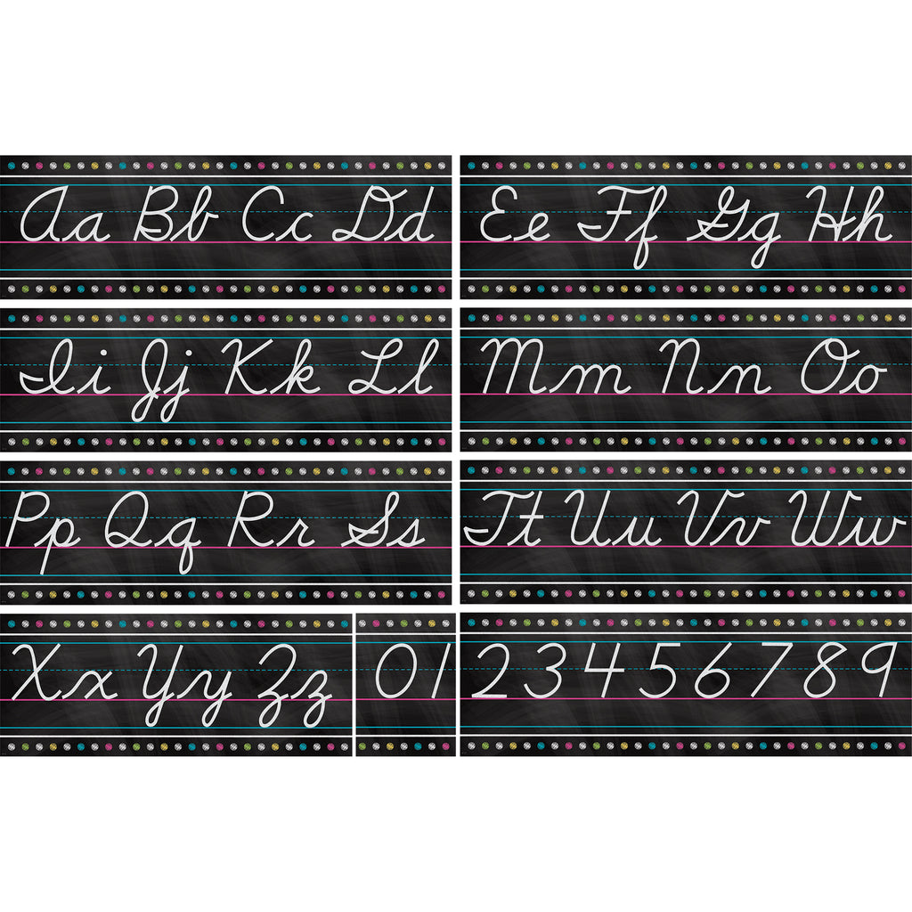 Chalkboard Brights Cursive Writing Bulletin Board