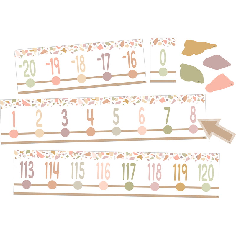 Terrazzo Tones Number Line (-20 to +120) Bulletin Board Set, 24 Pieces