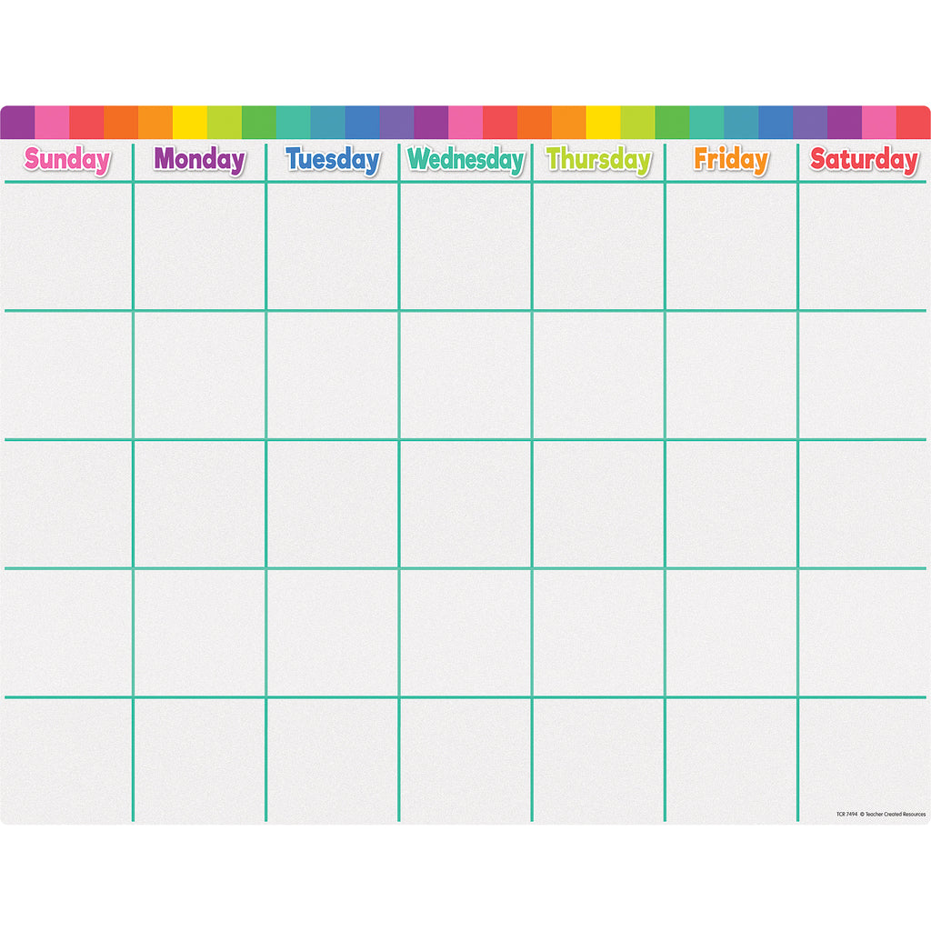 Colorful Calendar Write-on-wipe-off