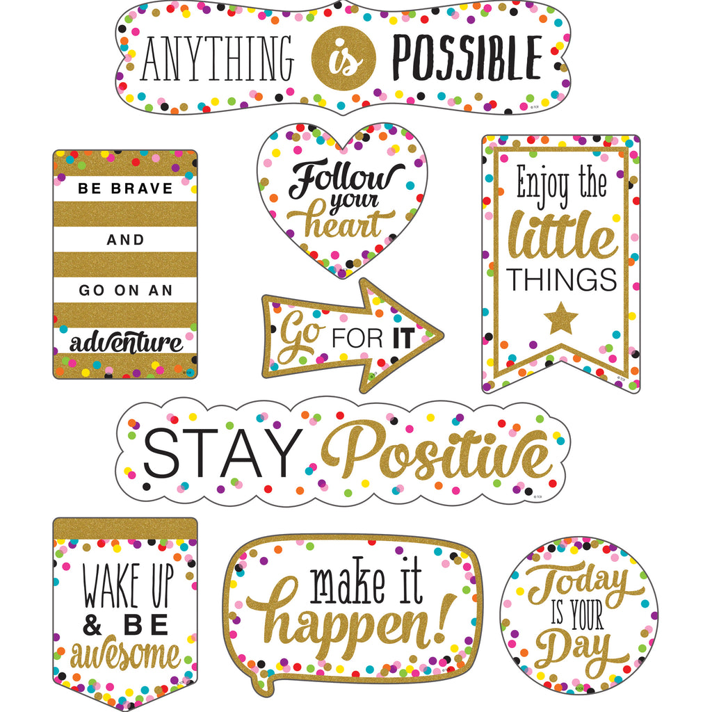 Positive Sayings Accents Clingy Thingies Confetti