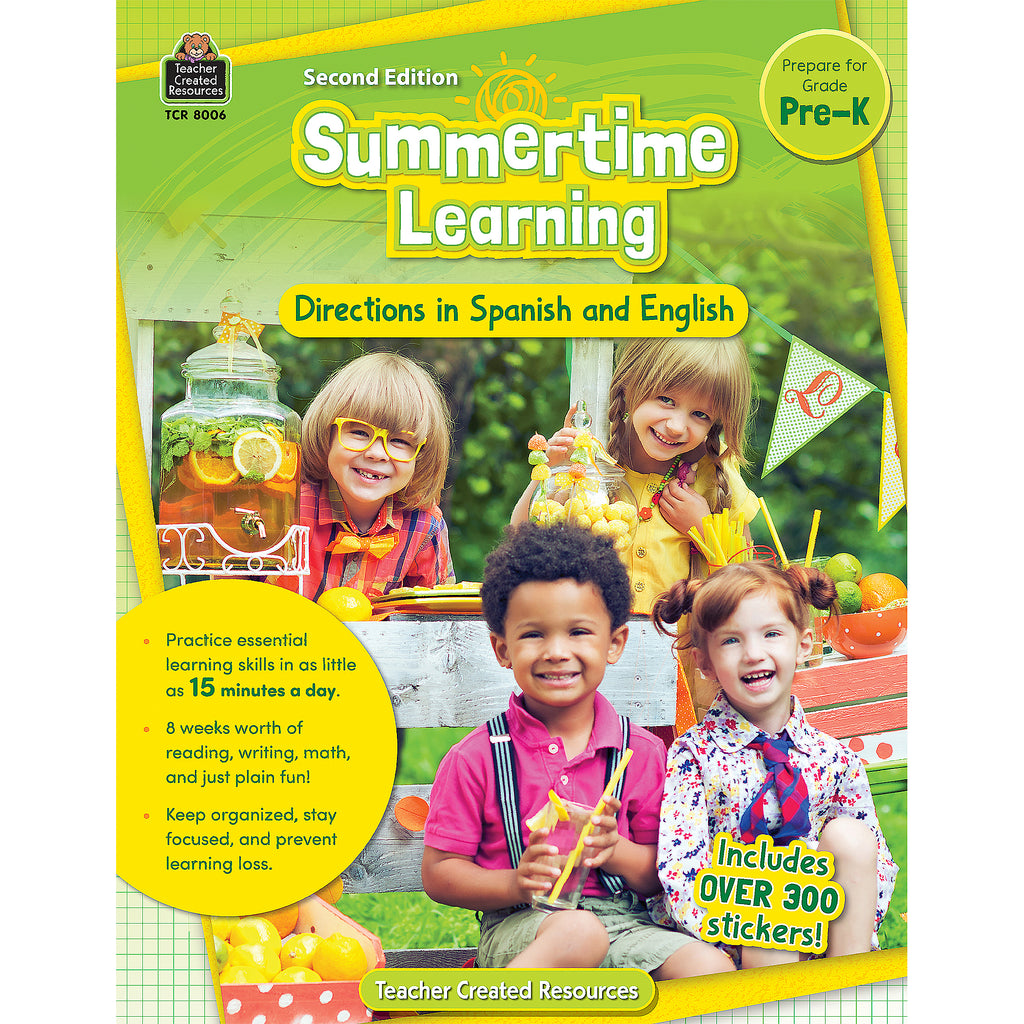 Summertime Learning Gr Prek 2nd Ed English & Spanish Directions