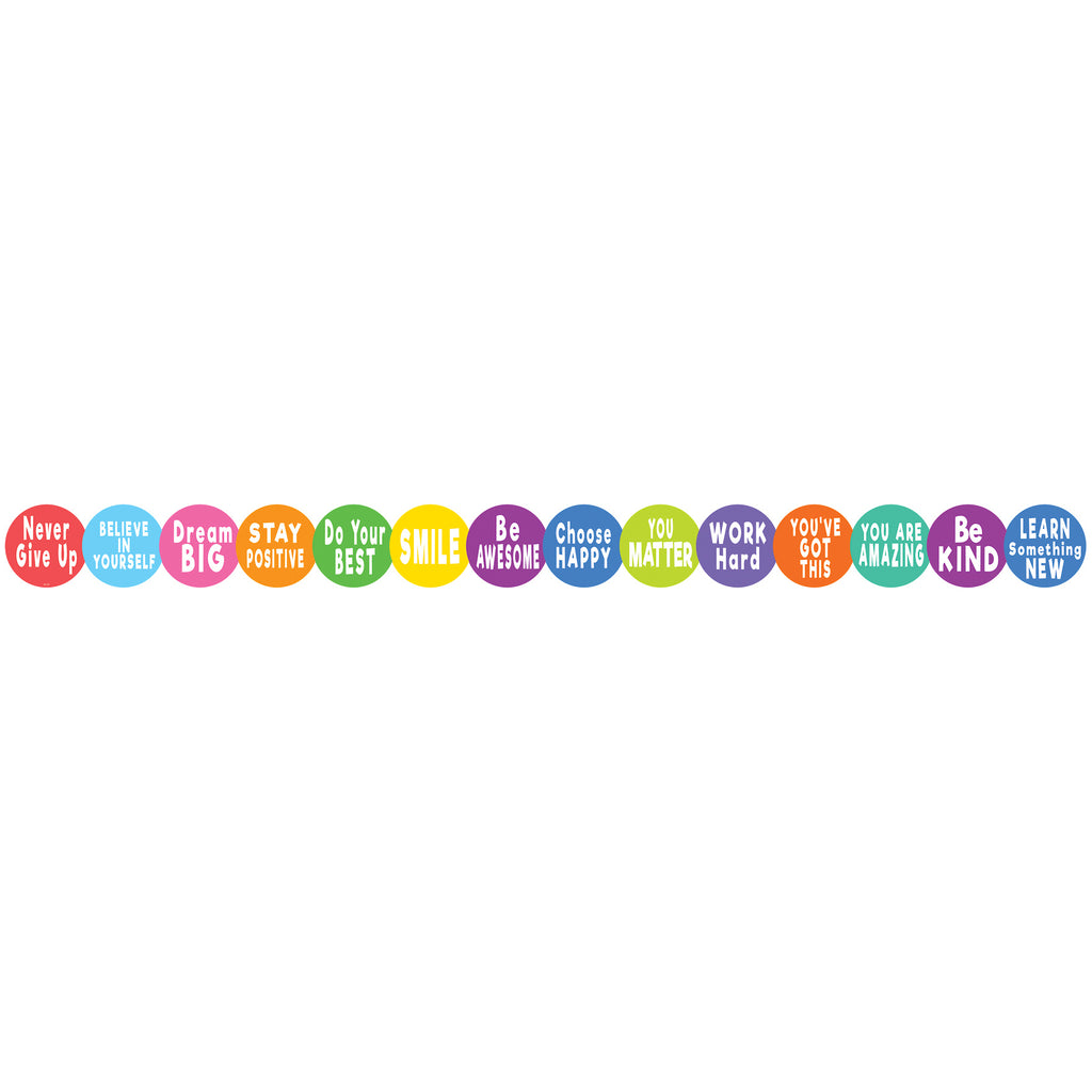 Colorful Positive Sayings Border Trim, 35 Feet