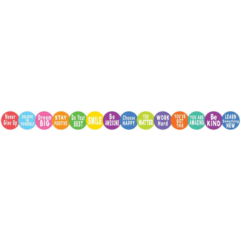 Colorful Positive Sayings Border Trim, 35 Feet