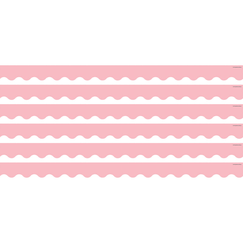 (6 Pk) Pastel Pink Scalloped Border