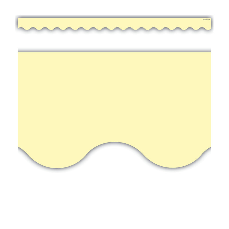 Pastel Yellow Scalloped Border Trim, 35 Feet