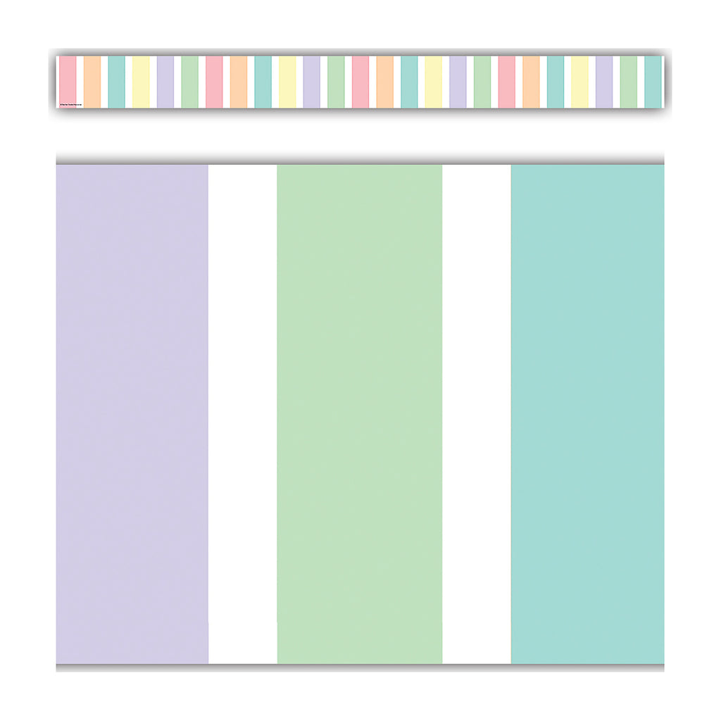 Pastel Pop Stripes Straight Border Trim, 35 Feet